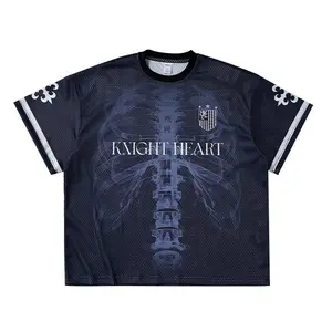 Inflation Oversize Fation Streetwear X-Ray Skeleton Digital Print Short Sleeve T-Shirt Jersey 2026 Spring Summer New Streetwear Breathable Dark Print Short Sleeve Tee        TKT。 T？ T？
