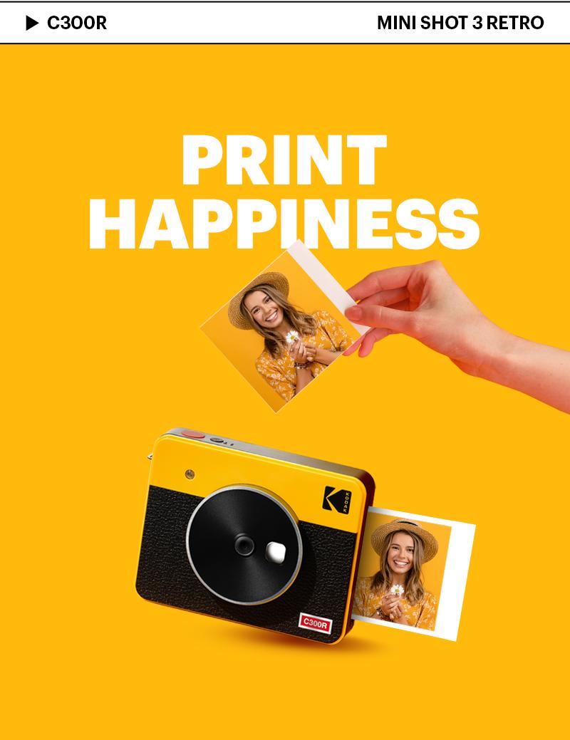 KODAK Mini Shot 3 Retro 4PASS 2-in-1 Instant Digital Camera and Photo Printer (3x3 inches) + 38 Sheets Cartridge Bundle