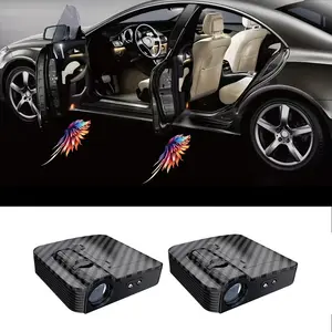 2PCS Colorful Angel Wing Car Door Welcome LED Projector - Vibrant LED lights for cars, bicycles, and more, battery powered, easy to install, car decorative light | Decorative Angel Wing Door Sign Light
