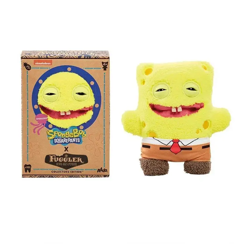 Original Fuggler Spongebob & Patrick 22cm Official Collab Plush, Toothy Ugly-Cute Tooth Monster, Unique Collectible Plush Toy