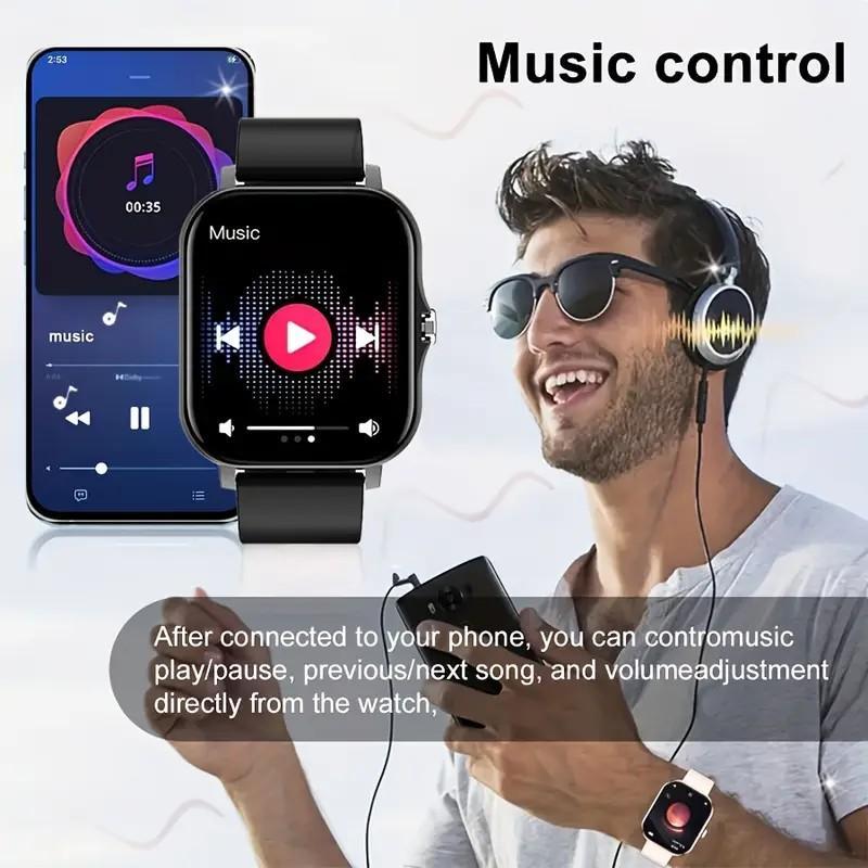 Valentine's Day gift High-Definition Full-Screen Touch Smart Watch for Men & Women with Call/Message Notifications, Step Counting, Calorie Tracking, Sports Modes, Distance Tracking, Compatible with iPhone & Android Super Bowl, Super Bowl Outdoor Sports