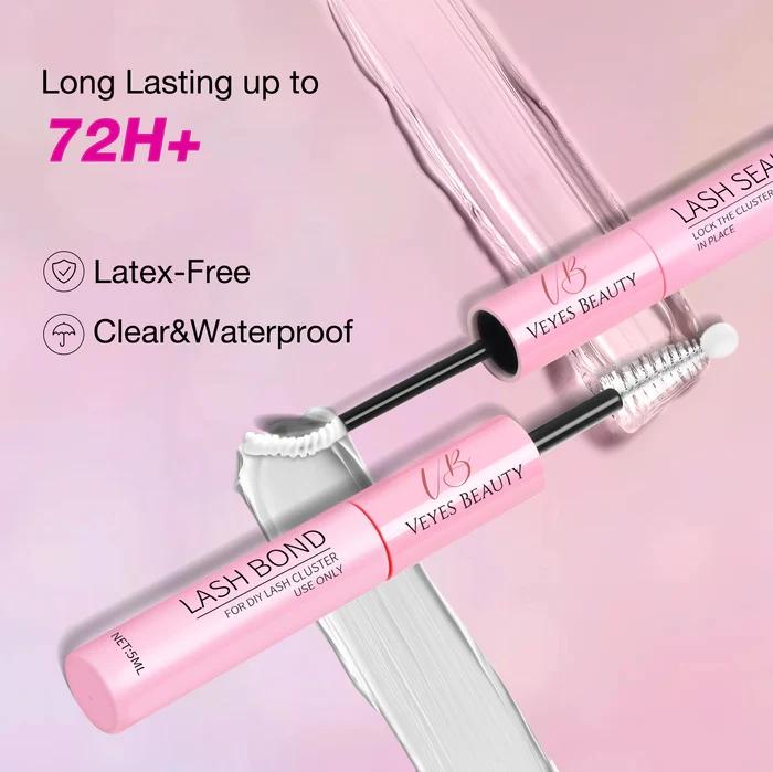 VEYESBEAUTY Lash Bond & Seal - White 10ml for DIY Eyelash Long-Lasting Extensions Glue Makeup Cosmetic