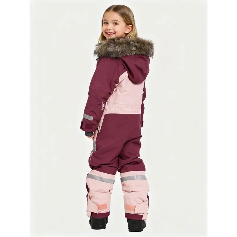 Kids' Patchwork Polyester Snowsuit - Loose-Fitting Long Sleeve Windproof Ski Jumpsuit for Boys & Girls, Winter Outdoor Gear (Ages 4-5y,5-6y,11-12y,13y,3-14), Regular Sleeve, 9-10Y, Loose‑Fit Freedom
