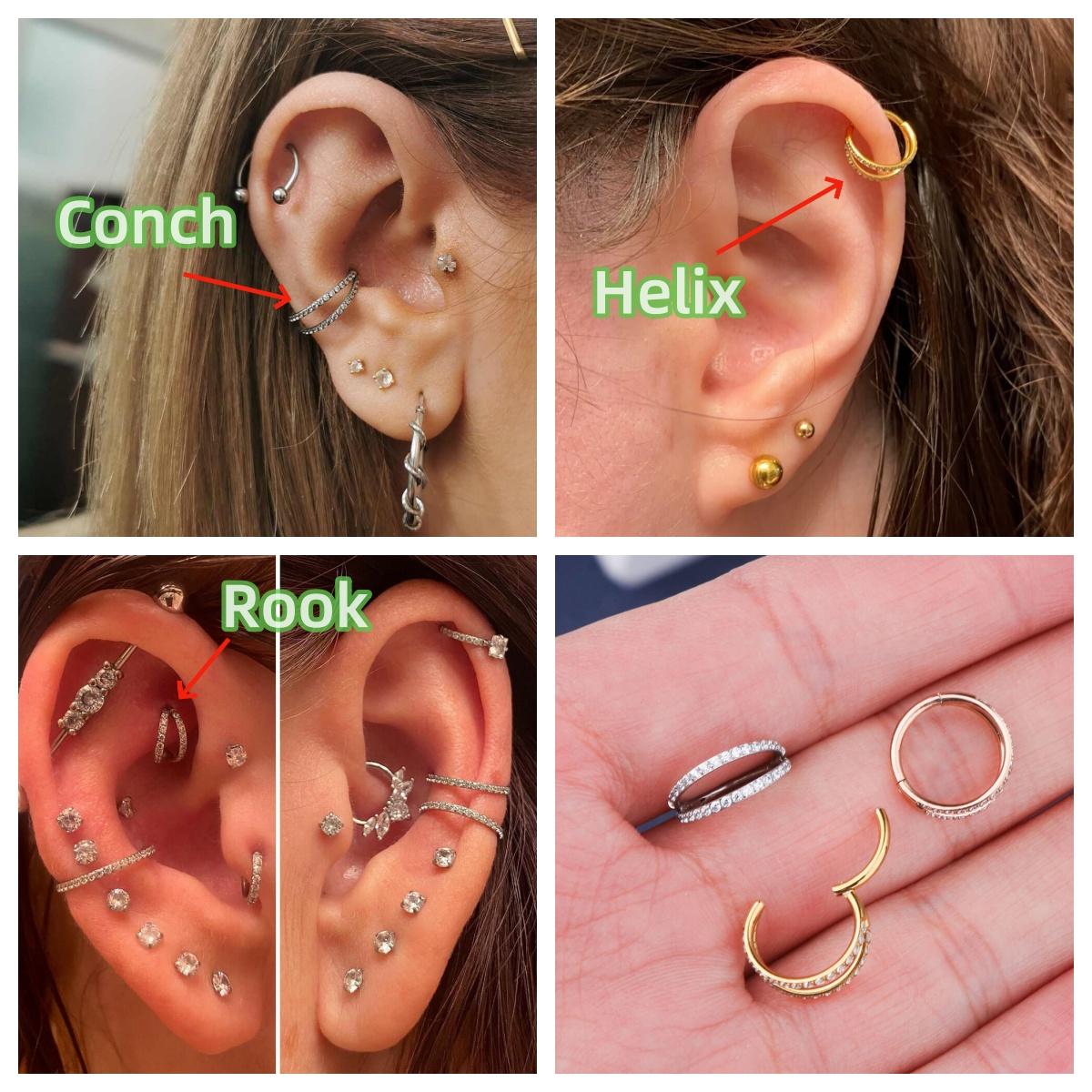 Oufer 20G AAA+ Grade CZ Hinged Double Row Nostril Piercing Nose Ear Hoop Ring 316L Stainless Steel 5mm-12mm Inner Diameter Cubic Zirconia Jewelry Oufer 20G AAA+ Grade CZ Hinged Double Row Nostril Piercing Nose Ear Hoop Ring 316L Stainless Steel 5mm-12mm Inner Diameter Cubic Zirconia Jewelry