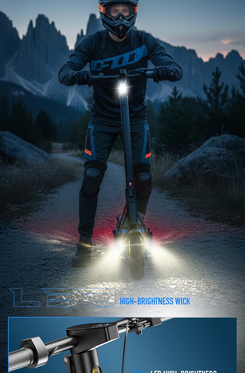 Electric Scooter with 2000W Peak Power 10-inch All-Terrain Tires LED Screen Dual Suspension System 335 lbs Load Capacity Ideal for Commuting Christmas Gift SpringStatements