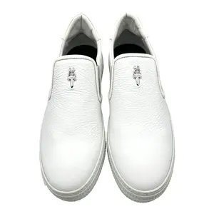 Chrome Hearts Dagger Leather Slip On Sneaker White (.925 Silver)