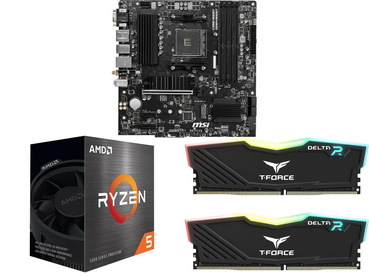 Motherboard CPU Memory Combo -  MSI B550M PRO-VDH WIFI Bundle with  AMD Ryzen 5 5500  and Team Group TF3D416G3200HC16FDC01