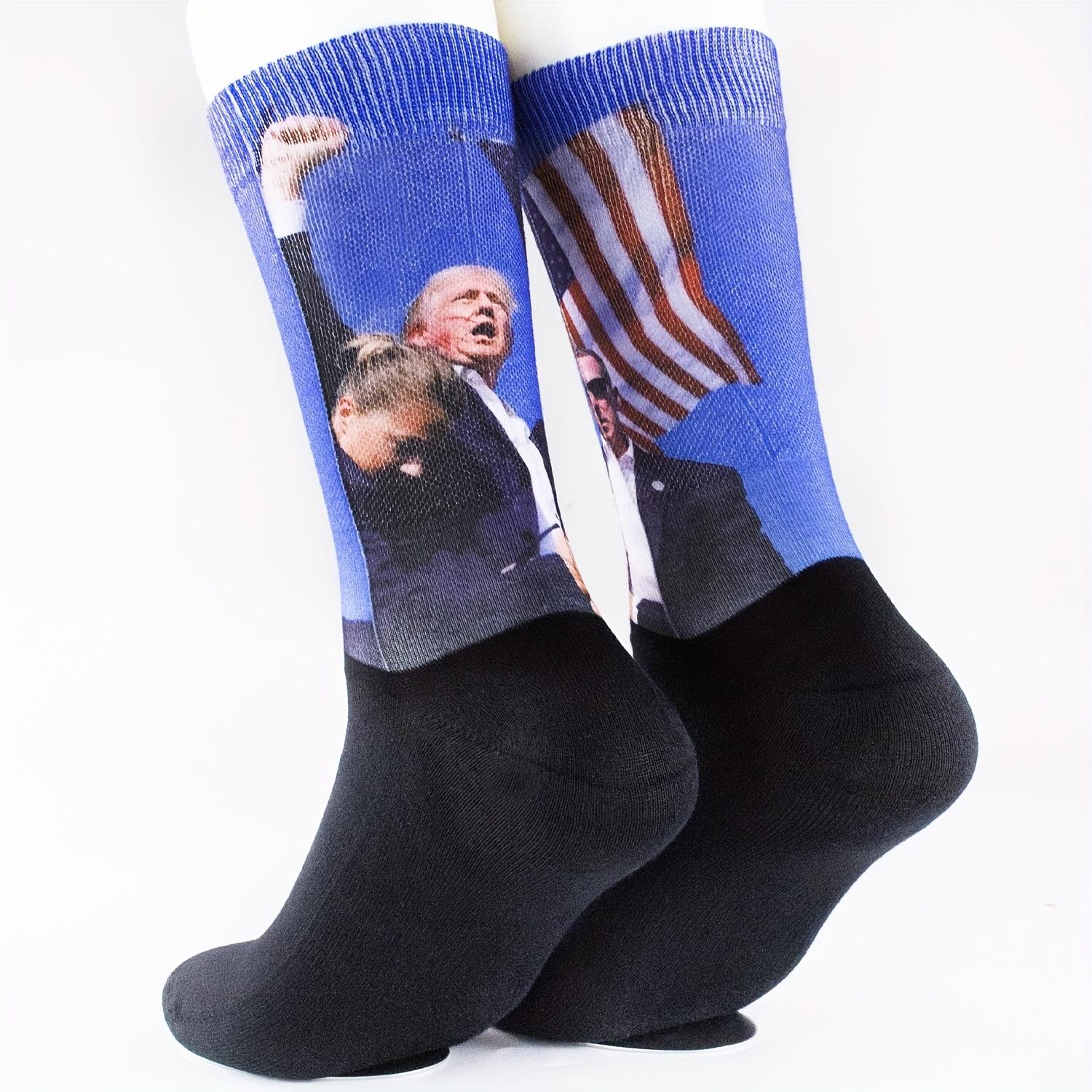 Funny President Trump Parody Print - Set of 3 Pairs for 2024 Election Men's Socks - Ideal for MAGA Fans - Man, Menswear funny sock