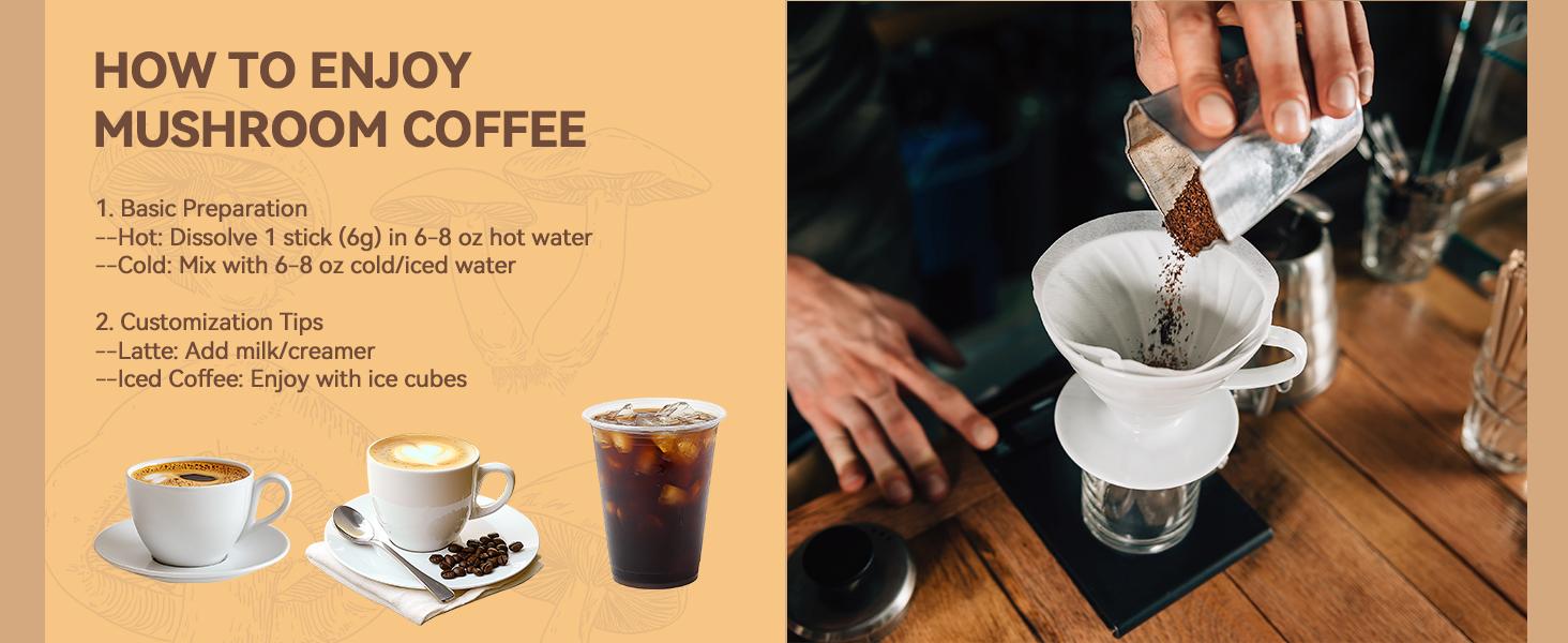 Mushroom Coffee (30 Servings) 10 Mushrooms (Lion’s Mane, Cordyceps, Turkey Tail & Other) Mixed With Gourmet Arabica Instant Immune Boosting Coffee for Focus & Gut Health Support