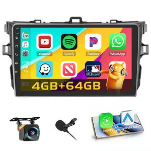 Car Stereo for 【Toyota Corolla 2006 2007 2008 2009 2010 2011 2012】 9 Inch Touch Screen with Wireless Carplay/Android Auto GPS Bluetooth WiFi FM/RDS EQ SWC Backup Camera