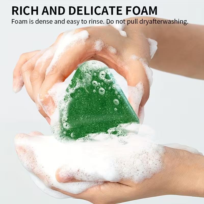 Nature Triangle Shampoo Bar Usman Grass Green Herbal Soap for Hair Growth Clean Oil Control with Polygonum Multiflorum Coconut Ginseng 80g Pack Nature Triangle Shampoo Bar Usman Grass Green Herbal Soap for Hair Growth Clean Oil Control with Polygonum Multiflorum Coconut Ginseng 80g Pack