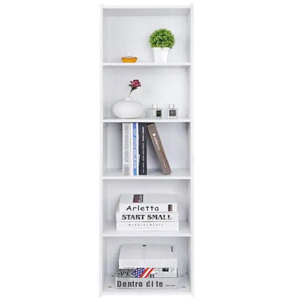 ZENSTYLE 5-Tier Narrow Wood Cube Bookshelf - Aesthetic Bookshelf, Multi-Functional Storage Organizer, Home Room Decor, Small Space Shelves, Living Room Indoor Furniture,dorm essentials,home decor