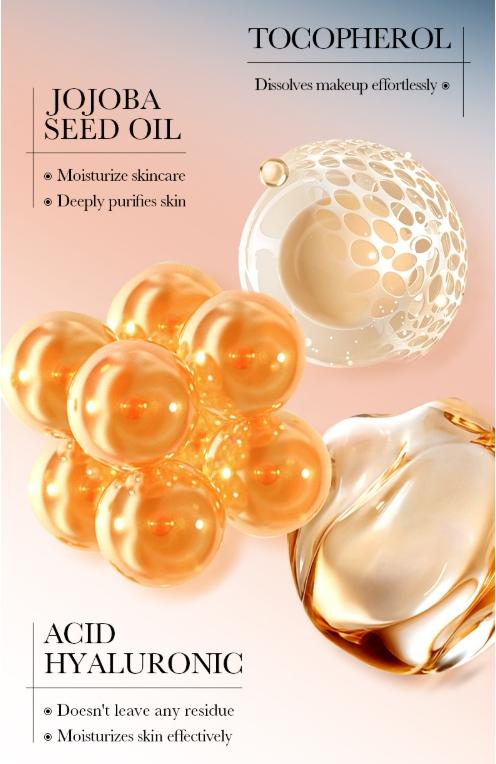 Deep Double Cleansing Makeup Remover Oil, 150ml/5.07fl oz Gentle Makeup Cleansing Oil, Deep Cleansing Oil, Facial Cleansing Product for Women & Girls Cleanser Cosmetic