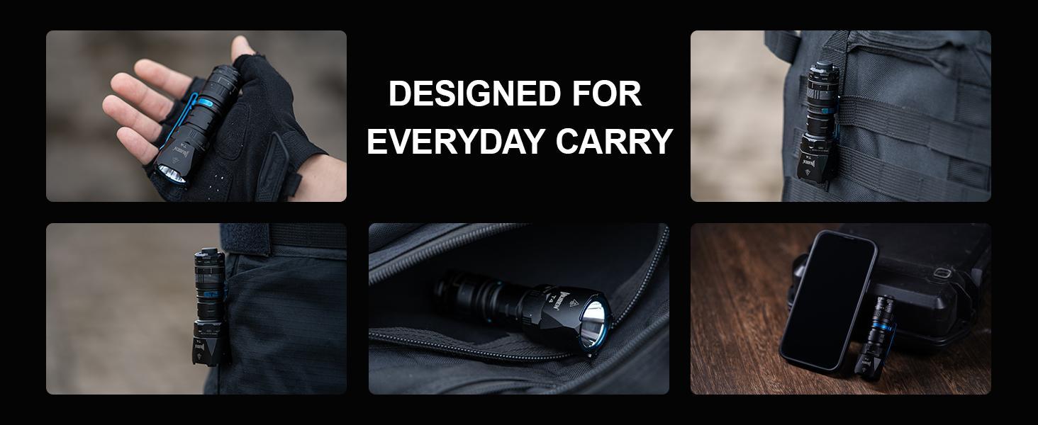 Wuben T4 Rechargeable EDC Outdoor Flashlight - 850 Lumens, 3 Modes, Waterproof, Tactical Aluminum Torch for Security, Emergency, Hiking - Lighting