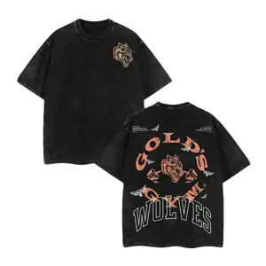 Darc Sport Gold Gym Oversized Tee Legacy Iron Edition Streetwear for Hardcore Lifters Vintage Gym Culture Fans Golds Wolves Design