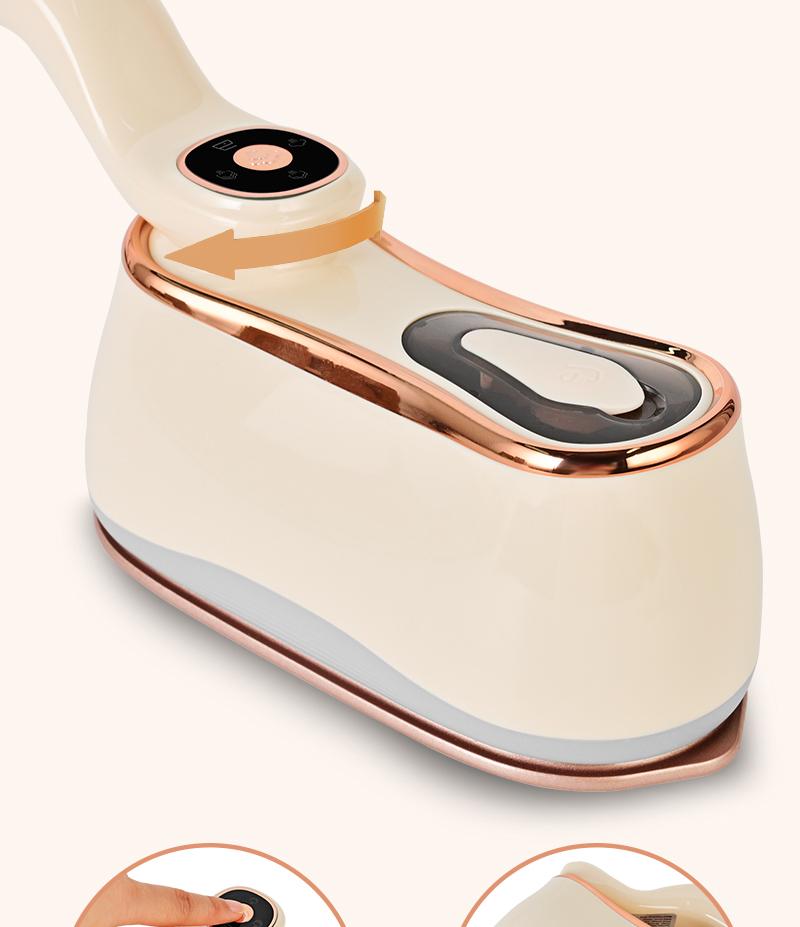 Pukomc Handheld Steamer with 180° Rotatable Design Fast Heat-Up Ceramic Non-Stick Surface for Clothes & Fabrics Care