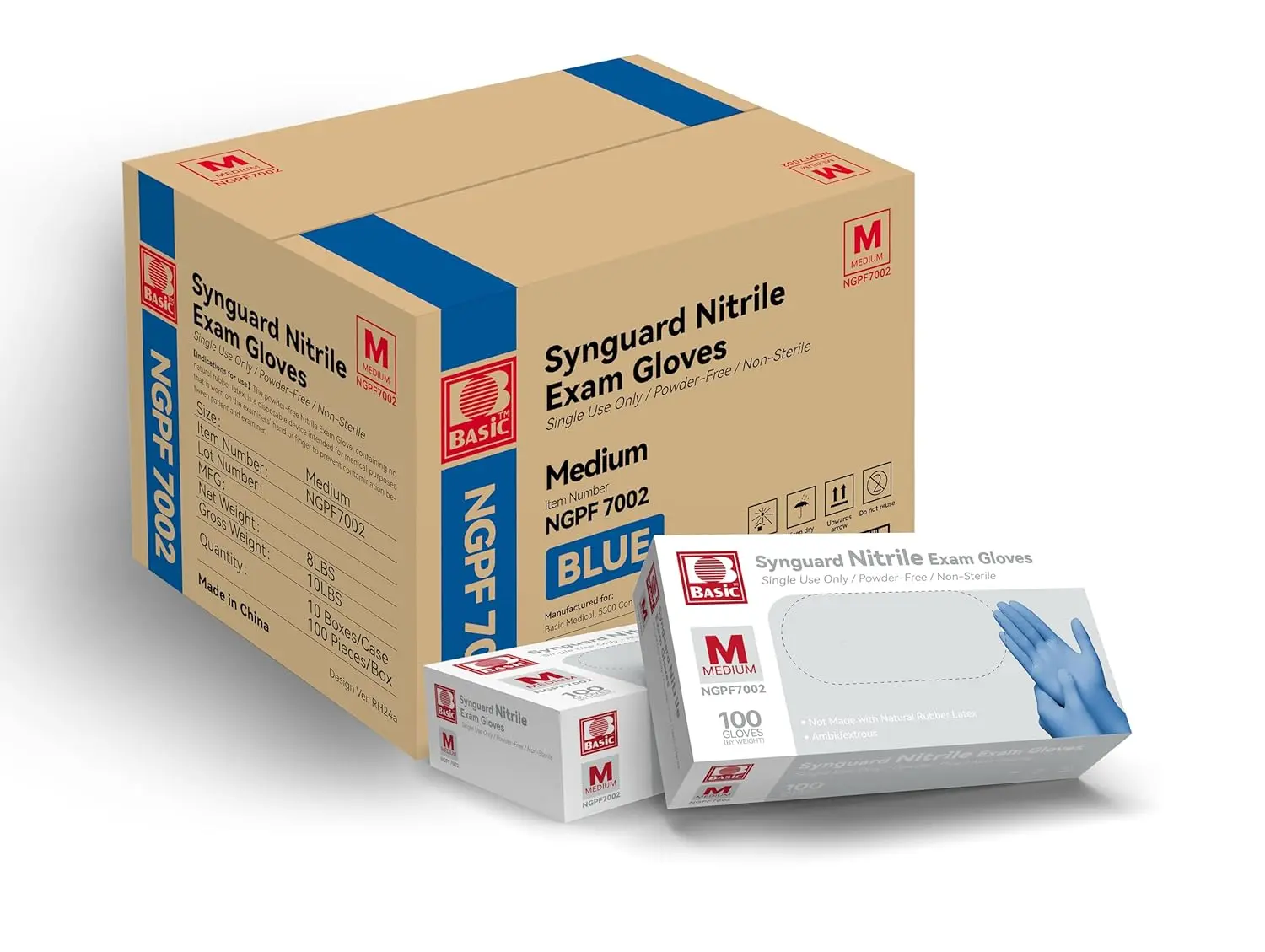Blue Nitrile Exam Gloves, 1000 Count - Light Disposable Hand Protection, Latex-Free & Powder-Free for Medical Exam and Cleaning, Smooth, Box, Multifunctional, Single Use, Kitchen Duty