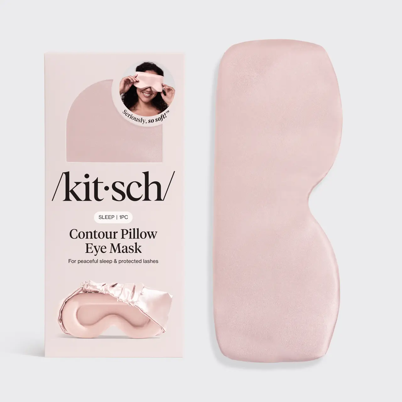 Kitsch Contour Pillow Eye Mask Soft Satin & Memory Foam for Lash Protection & All-Night Comfort