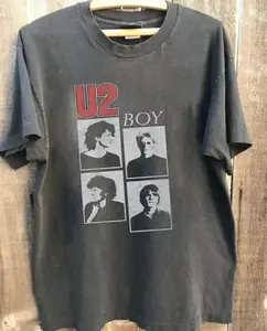U2 Band Shirt, U2 Band Charcoal Cotton T-shirt Unisex S-5XL Gift For Fans