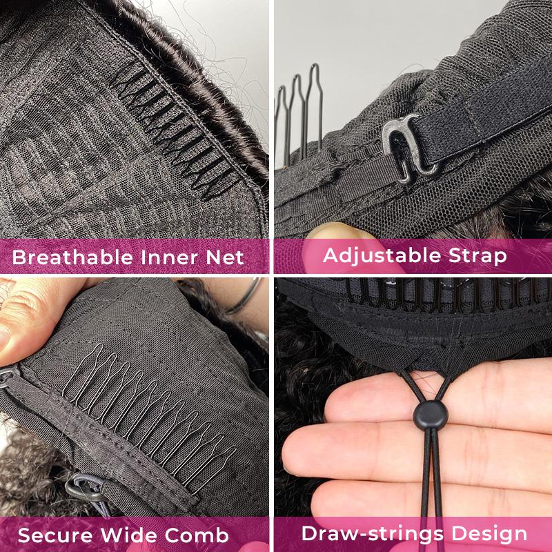 [WEAR GO HALF WIG] ISEE HAIR Wear Go Half Wig Kinky Curly Layered Curly Pre-Styled Unisex Draw-strings Cap Flip Over Wig for Easy Styling & Secure Fit#halfwigtok#iseehairbeauty#SpringStatements