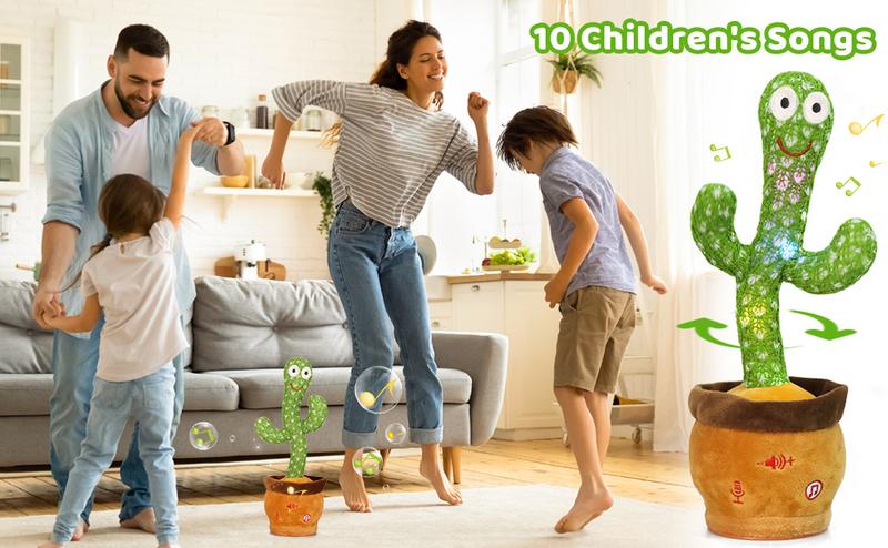EMOIN Talking Cactus Toy, Interactive Toys Dancing Cactus Toy Mimicking Repeating What You Say, Toddler Infant Baby Toys Gifts for 6 7 8 9 10 Month Old Baby Toys for 1 2 3 Year Old Boy Girl