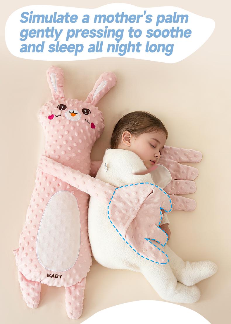 Big White Goose Baby Soothing Pillow Soft Cotton Hugging Sleep Aid Cushion for Newborns with Remote Control Three Adjustable Modes