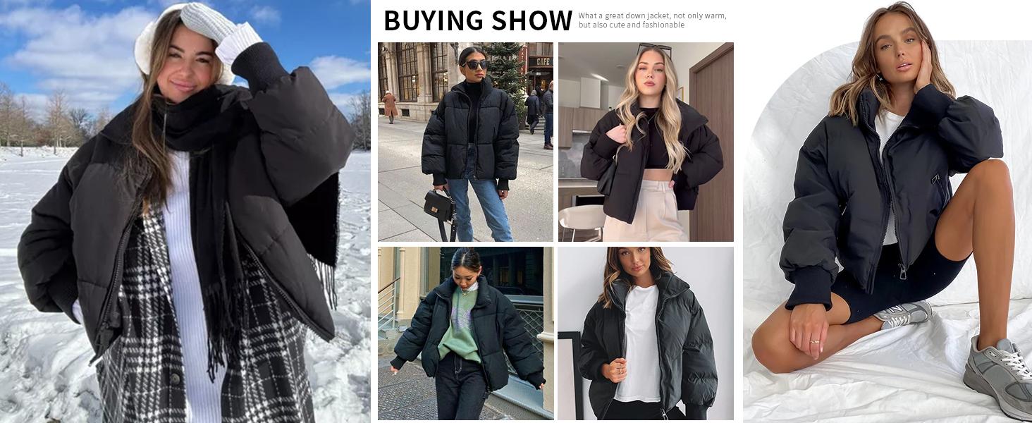 Arssm Women’s Cropped Quilted Jacket – Lightweight Zip-Up Winter Coat for Cozy Streetwear & Casual Cold Weather Outfits