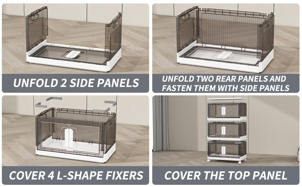 【Clearance】KHNR 600 Qt Stackable Storage Bins with 5 Lid, 5Pack Closet Organizers&Storage Drawer, Folding Storage Boxes, Plastic Storage Cabinet for Clothes Organization, White/BlackLaundry Room,Dorm,Office,Kitchen 【Clearance】KHNR 600 Qt Stackable Storage Bins with 5 Lid, 5Pack Closet Organizers&Storage Drawer, Folding Storage Boxes, Plastic Storage Cabinet for Clothes Organization, White/BlackLaundry Room,Dorm,Office,Kitchen