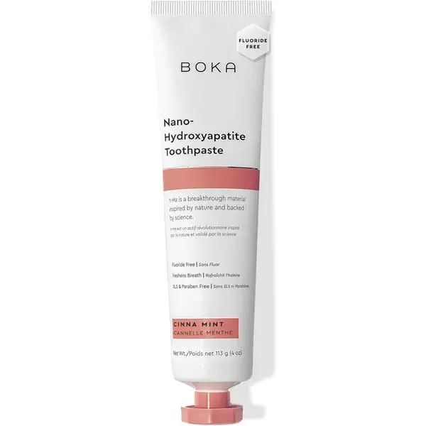 Boka Fluoride Free Toothpaste, Nano Hydroxyapatite Toothpaste, Appropriate for Sensitive Teeth - for Adult Oral Care - Cinnamon Mint Flavor, 4 Fl Oz 1Pk