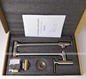 Havin Brass Pot Filler,Wall Mount Commercial Pot Filler Faucet,Brass Copper Material Kitchen Folding Faucet,Coffee Machine Faucet with Stretchable Double Joint Swing Arms,Style A,Brushed Nickel