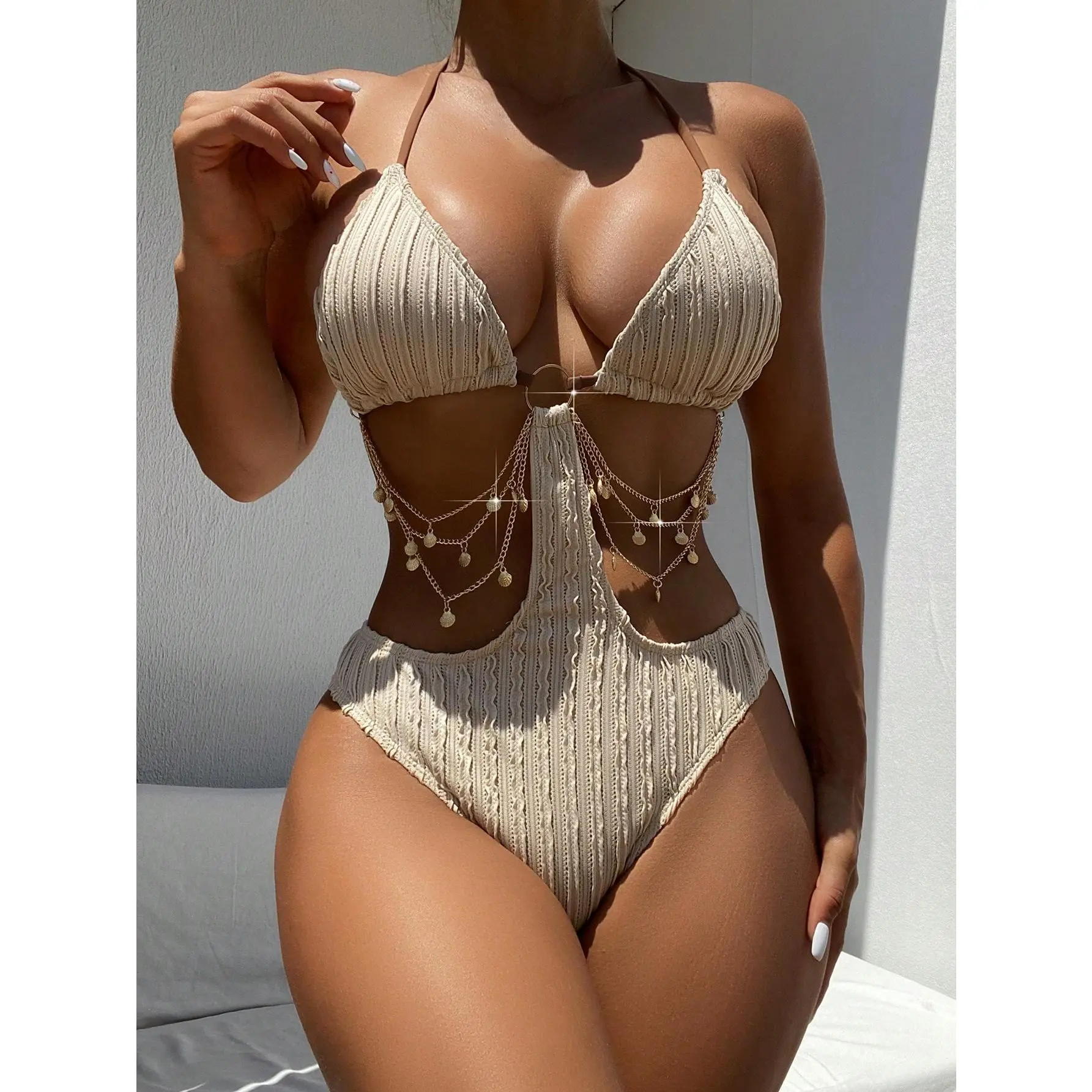 DealsForYouDays Neck Chain Beach Holiday Swimwear Monokini Summer, Suitable for Beach, Vacation