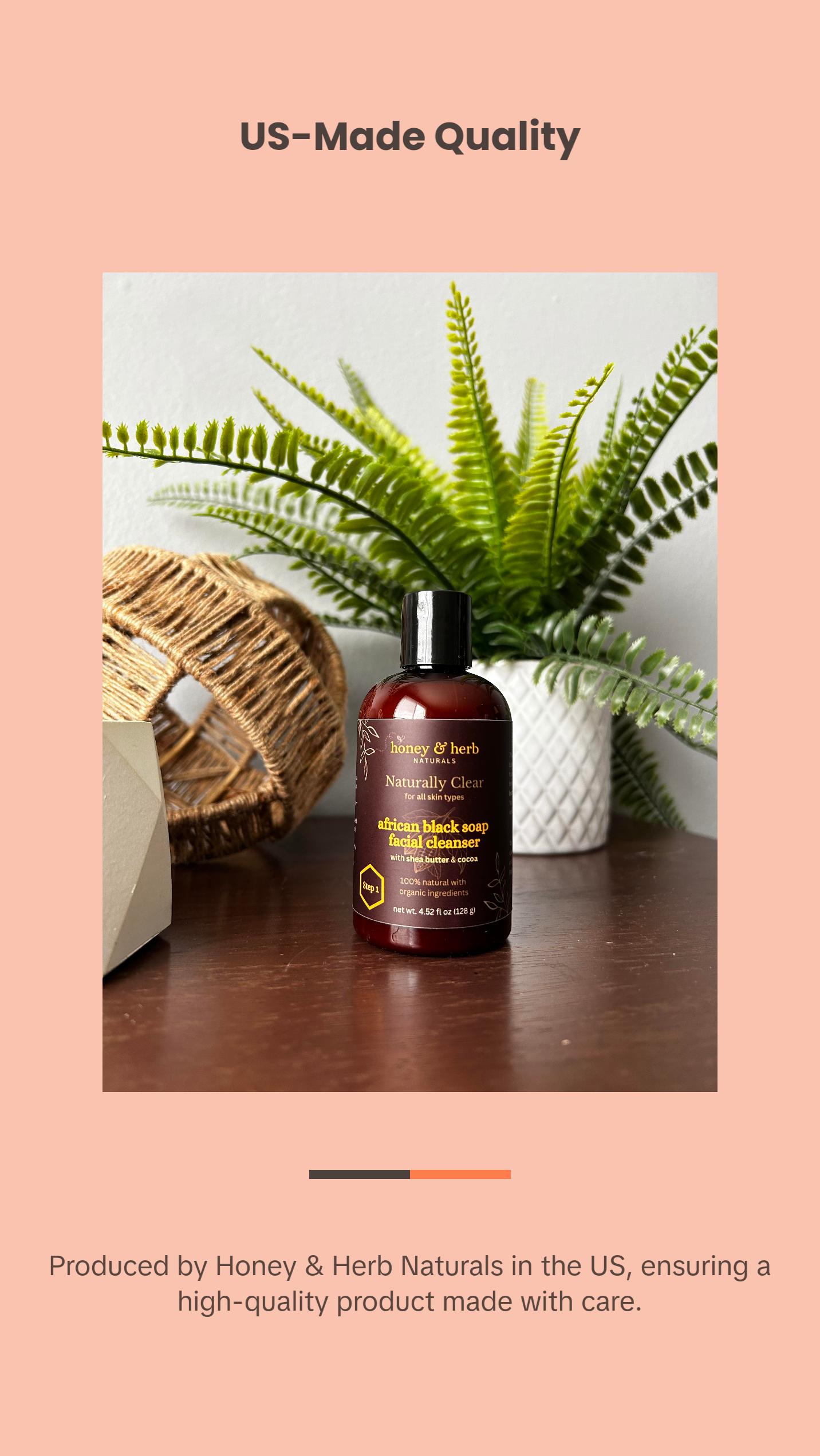 Honey & Herb African Black Soap Facial Cleanser with Cocoa & Shea Butter