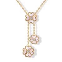 3 Mother of Pearl Clover - Yellow Gold