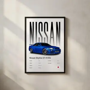 Nissan Skyline GT-R R34 Poster | Car Print | Hyper Car Poster