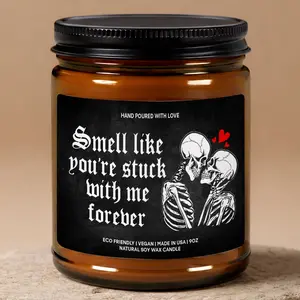 MAKEAGIFT Smell Like You're Struck With Me Forever Candle, Thinking Of You Gifts, Funny Valentine's Day Candles, Skeleton Valentine Candle
