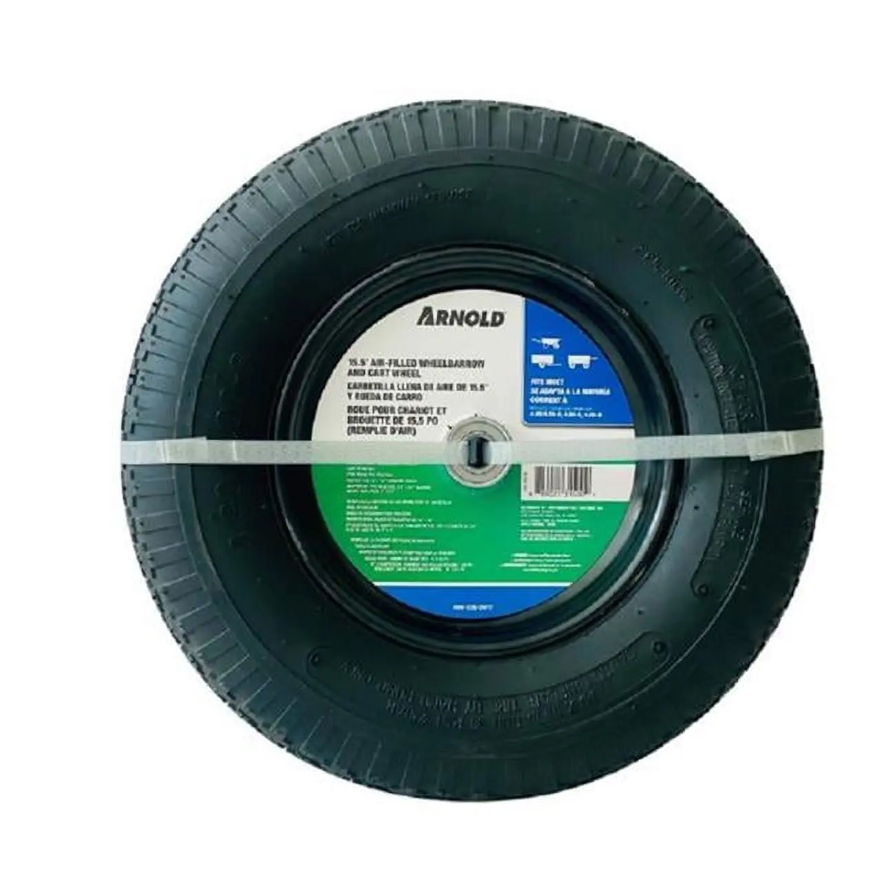 Arnold Steel Wheelbarrow Wheel, Model 7027336/WB-438/468, 15.5 in. Stud Tread, 350 lbs High Load Cap.