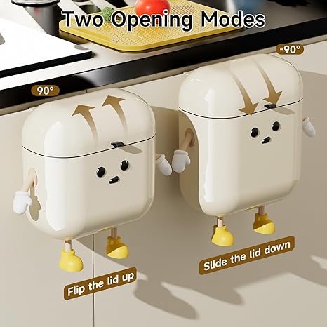 UFORU 3.2-gallon/12-liter kitchen compost bin, can be placed on countertops or under sinks, made of plastic,  can be hung or wall-mounted, suitable for bathrooms, offices, etc. Made of ABS plastic, smooth surface, leak-proof seal. Automatic Dustbin