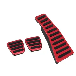 3pcs Manual Foot Pedal Pads Foot Accelerator Pedal Covers for Honda Civic 2006-2009 Aluminum Alloy Red