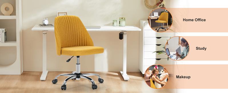 Office Chair, Modern Fabric Desk Chair with Wheels, Space-Saving Swivel Seating, Adjustable Comfort Computer Vanity Chair Office Chair, Modern Fabric Desk Chair with Wheels, Space-Saving Swivel Seating, Adjustable Comfort Computer Vanity Chair
