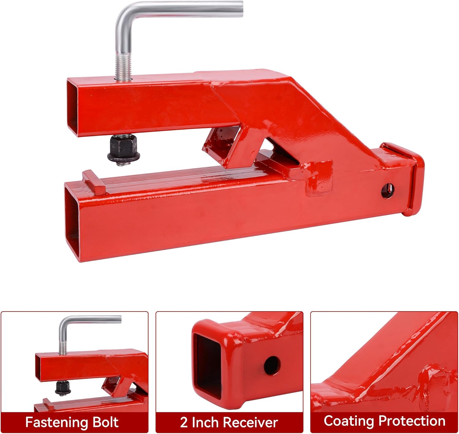 YITAMOTOR 2" Inch Clamp On Bucket Hitch, Trailer Hitch Receiver Ball Mount Tractor Adapter Compatible with Kubota Deere Bobcat Bucket