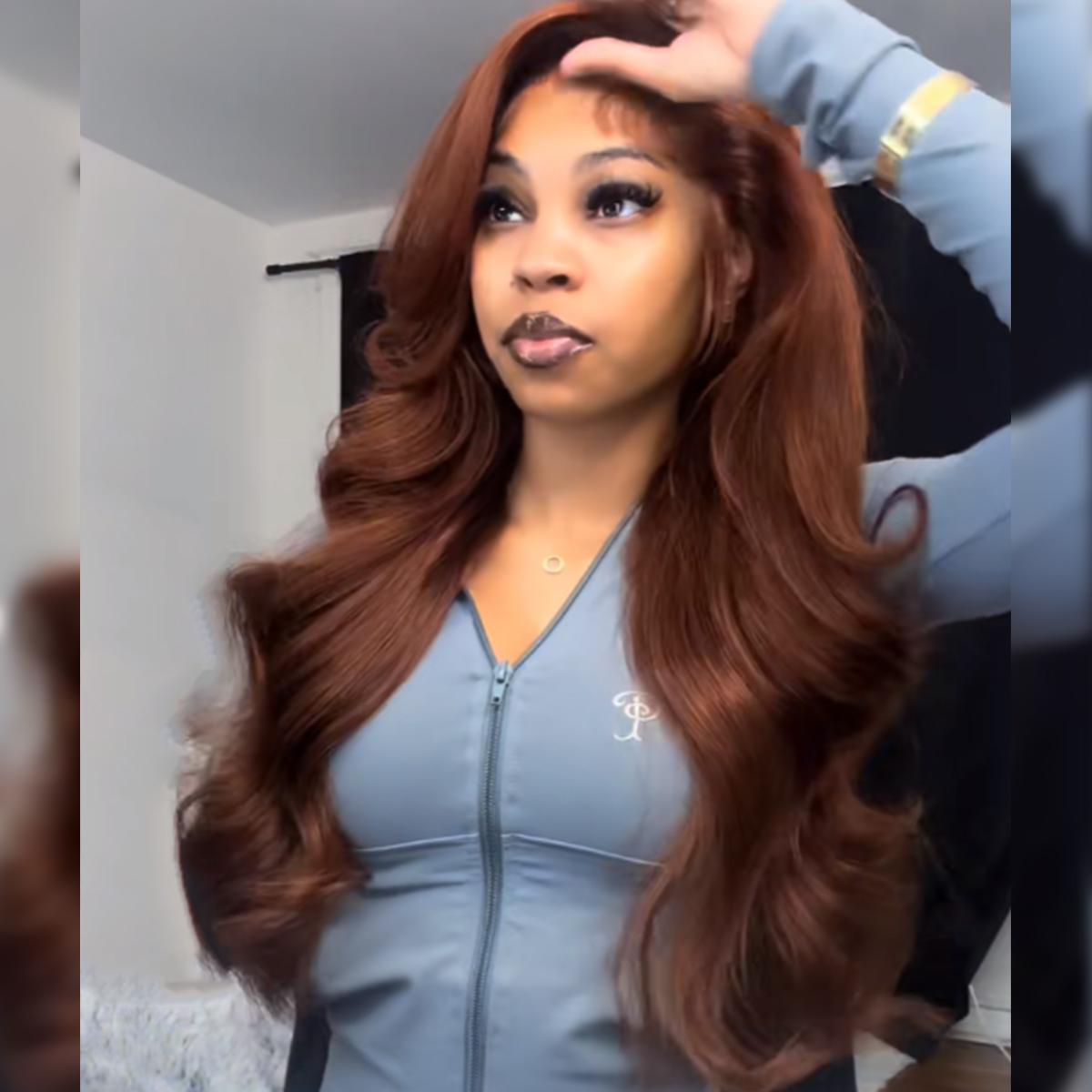 Cute Bein Ginger Brown Lace Front Wig Human Hair 13x6 Hd Transparent 613 Blonde Body Wave Lace Front Brown Wigs Human Hair for Women with Baby Hair