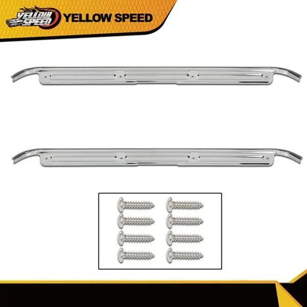 ALLGOOD 100% Brand New Chrome Door Sill Plates with Hardware - 1 Set Vehicle Flooring Door Seal Replacement Parts, Car Exterior Decoration Accessories for 1967-1972 Chevy/GMC Trucks, Chevy/C10 Compatible