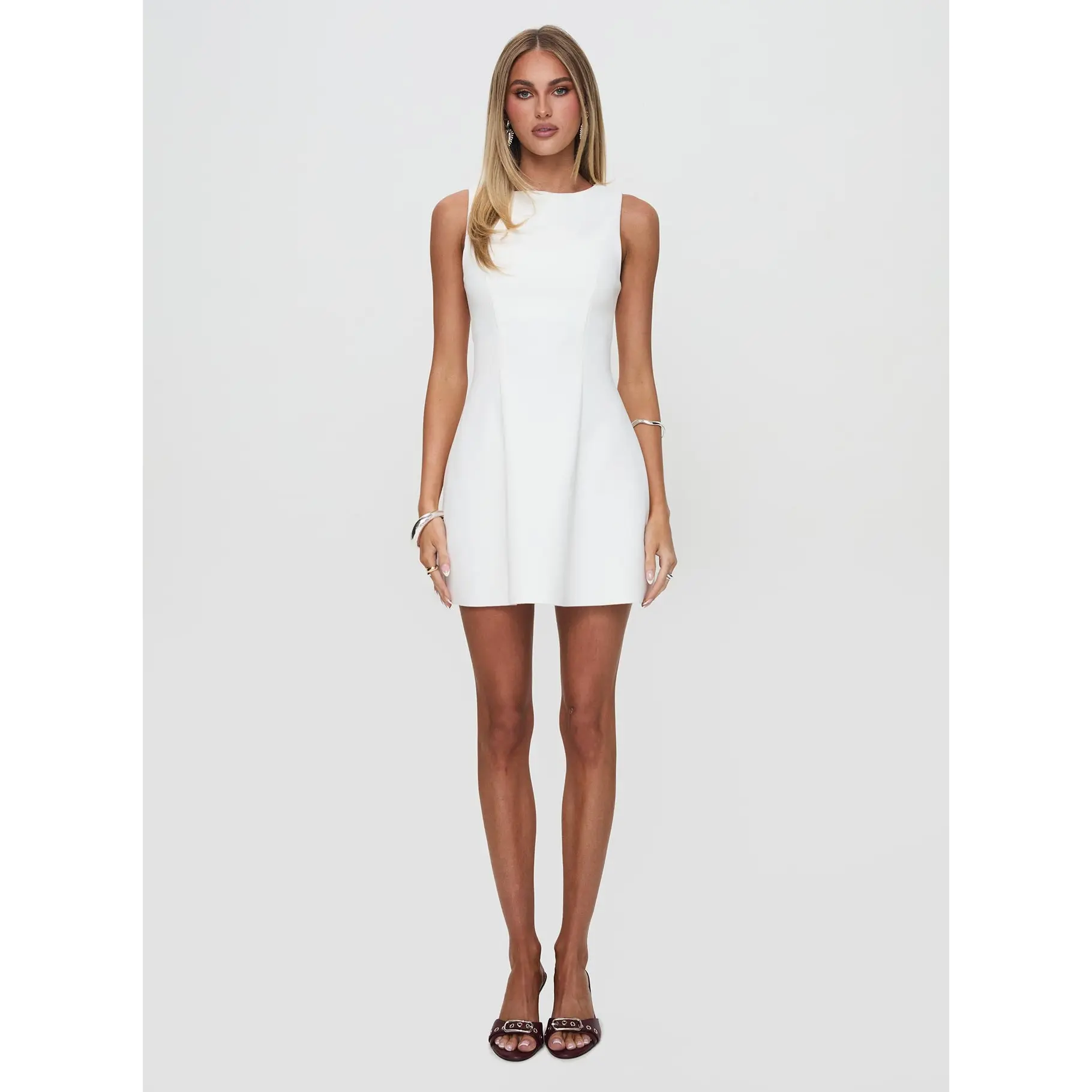 anse mini dress white Ayana Open Back Mini Dress in Off White Linen , Cut Out Dry clean only Anse Mini Dress White |