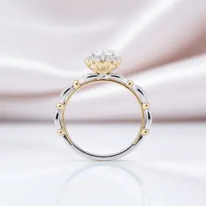 Luxurious 0.5 Ct Round Diamond Option Two-Toned Engagement Ring