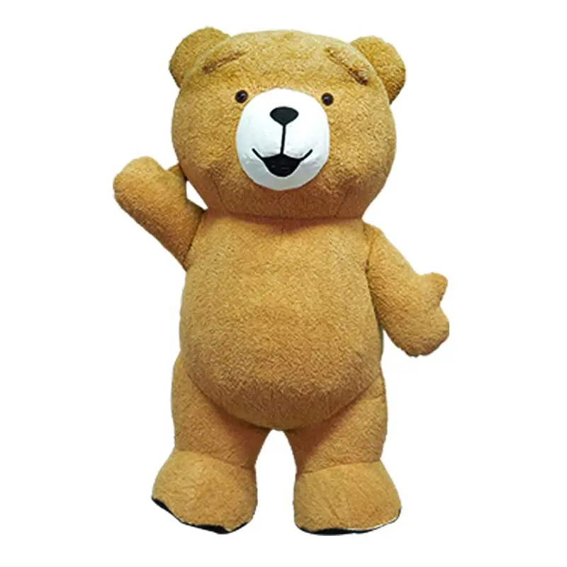Adults' Giant Brown Teddy Bear Mascot Costume - Classic Breathable Mesh Fabric Vest-Included Funny Plush Outfit with Fan, Battery for Birthday Parties, Halloween Events Menswear Soft