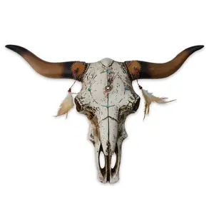 Tribal Décor Bulls Skull Clock