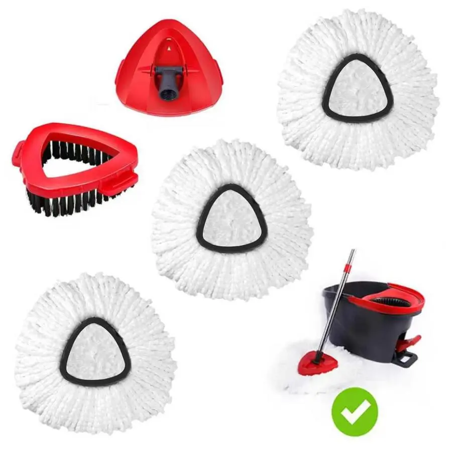3+2 Pack O-Cedar EasyWring Spin Mop Head Replacements, Absorbent Rotating Refills for Wet Mops Floor Cleaning, Machine Washable Easy-Replace Parts for Hard Floors, Wet Mops For Floor Cleaning, Spin Mop Refills