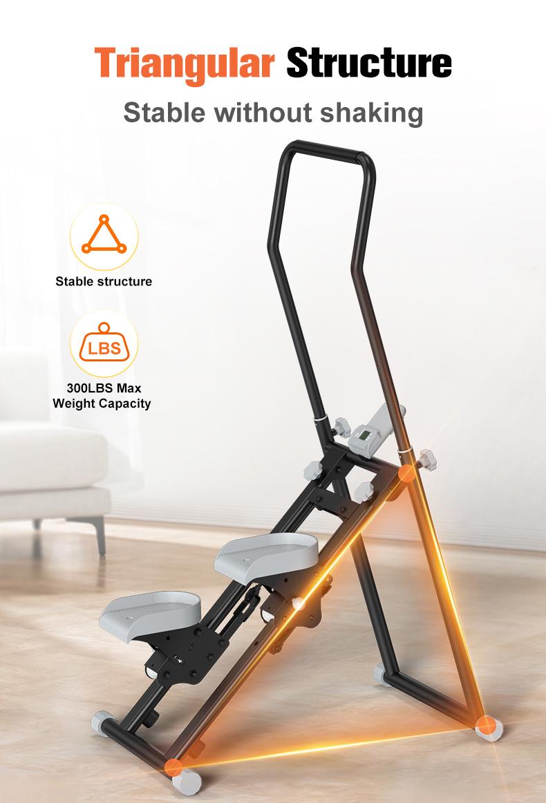 Relife sports Stair Stepper with Adjustable Handlebar/Pedal 300LBS Capacity Climber Machine for Home Workouts New Version Compact Folding Stair Climber with Extended Step Range for Full-Body Workout for Home Gym Exercise