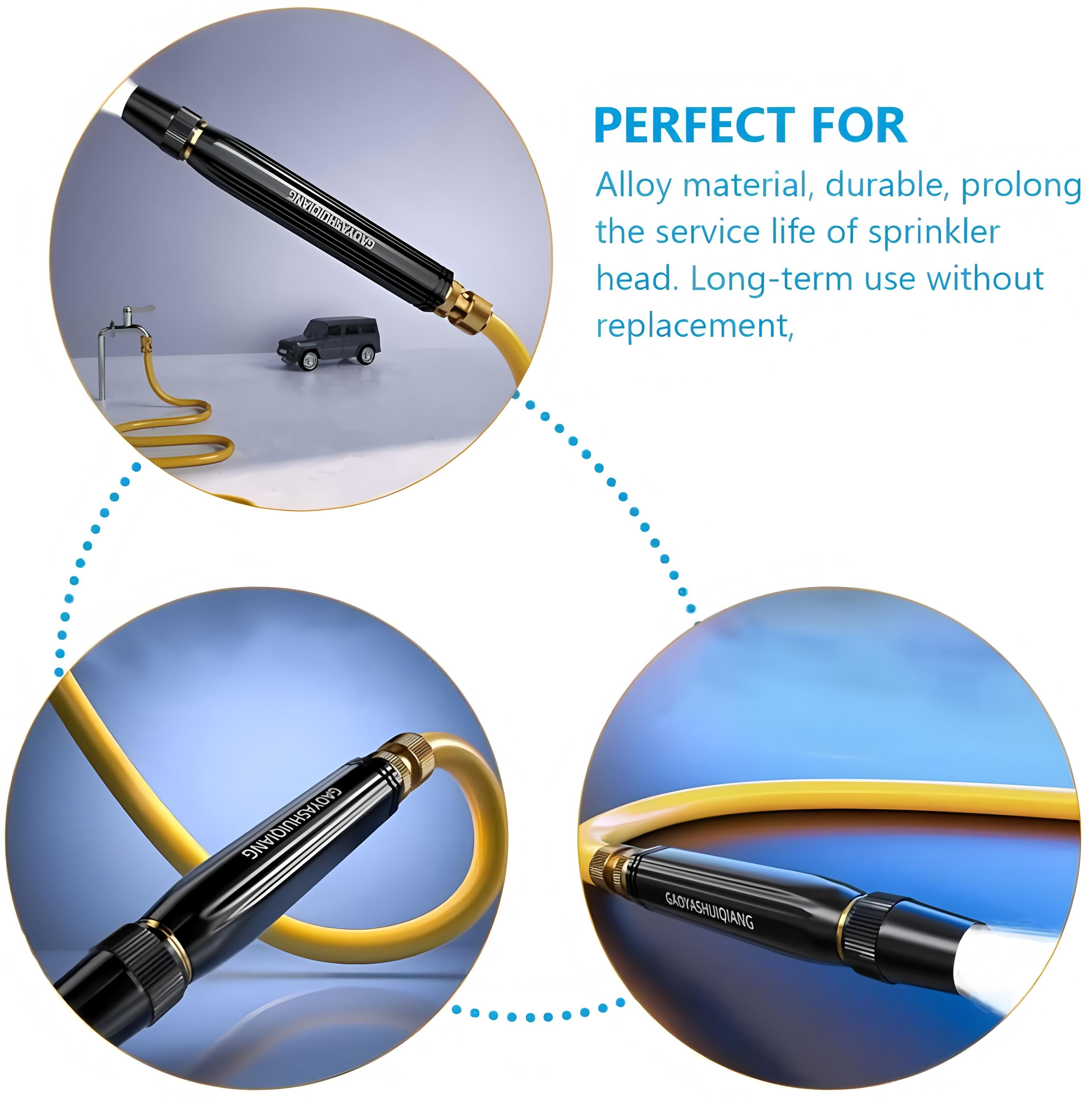 Metal Black Diamond Water Gun Set with 3 Connectors and 10 Meter Hose, High Pressure Metal Water Spray Gun for Gardening, Car Wash and Cleaning, Ideal for Watering Plants and Lawn, Auto Care Tools