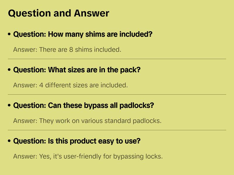LOCK MONKEY MK230 Basic Padlock Shims in 4 Sizes (8 Pack)